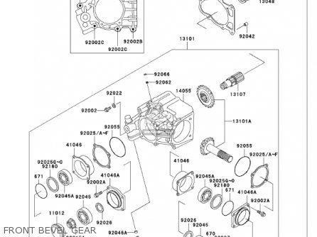 FRONT BEVEL GEAR - VN750A18 VULCAN 750 2002 USA CALIFORNIA