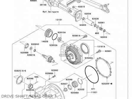 DRIVE SHAFT/FINAL GEAR - VN750A18 VULCAN 750 2002 USA CALIFORNIA