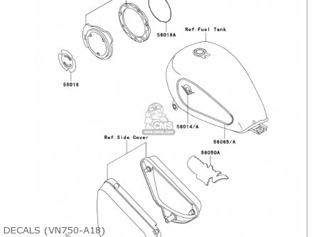 DECALS (VN750-A18) - VN750A18 VULCAN 750 2002 USA CALIFORNIA