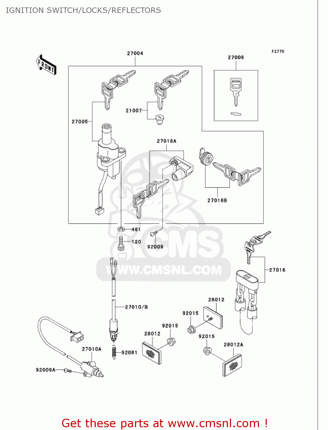IGNITION SWITCH/LOCKS/REFLECTORS VN750A19 VULCAN 750 2003 USA CALIFORNIA