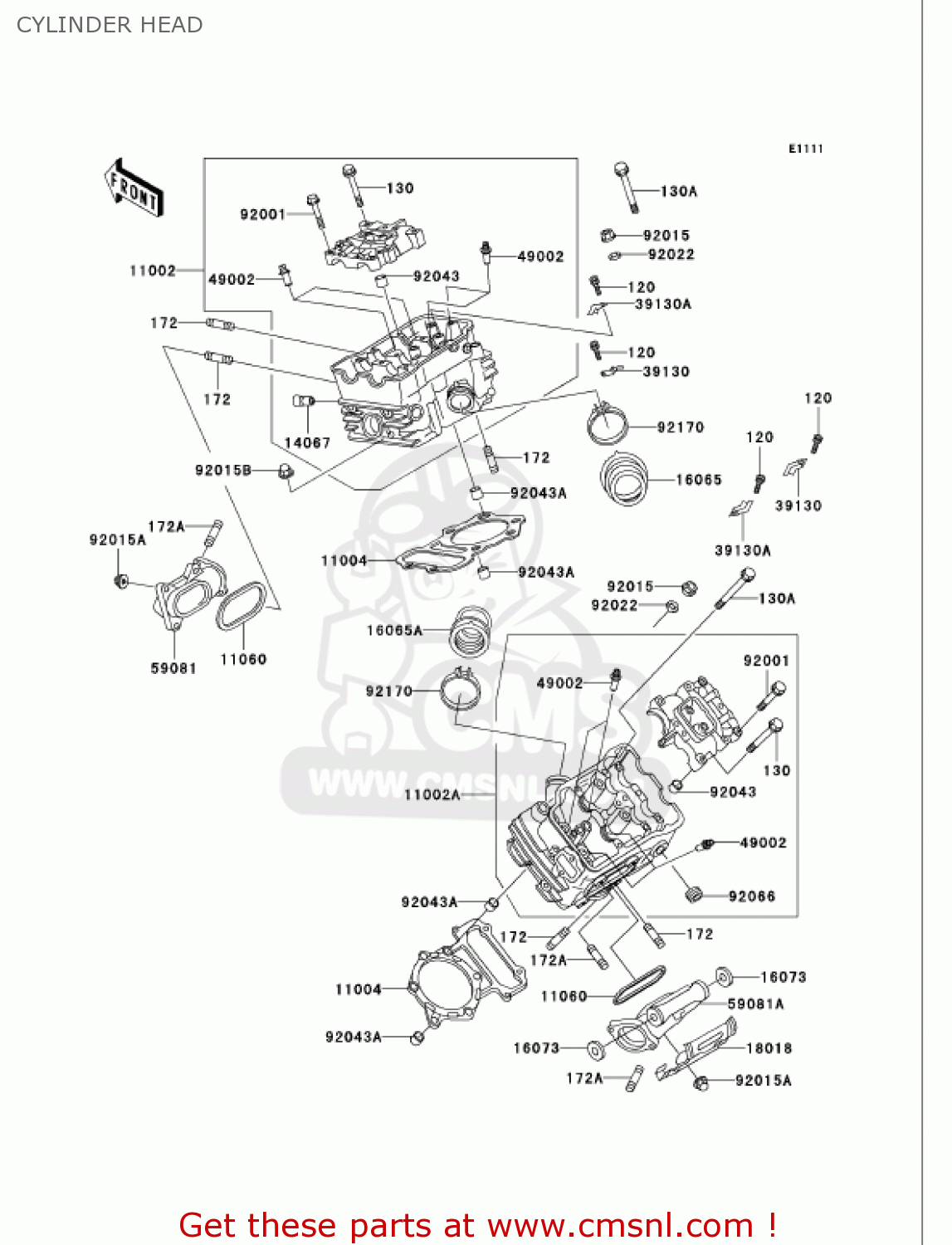 CYLINDER HEAD VN750A19 VULCAN 750 2003 USA CALIFORNIA
