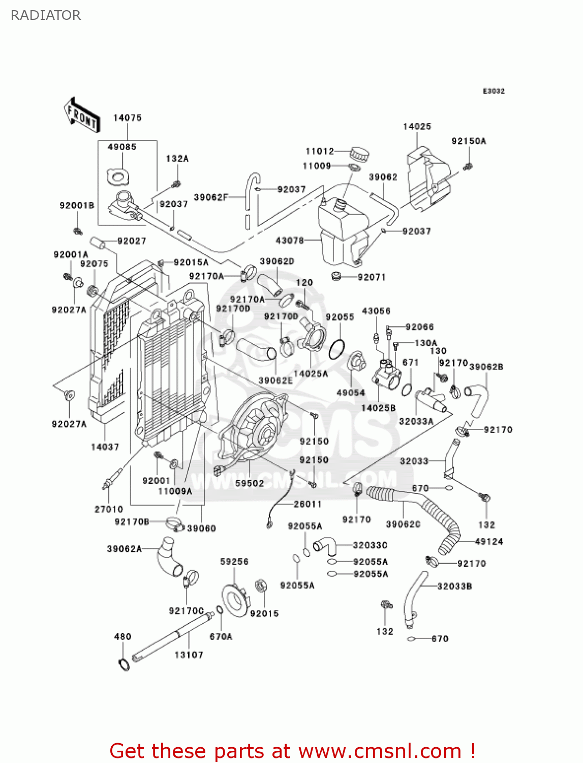 RADIATOR VN750A19 VULCAN 750 2003 USA CALIFORNIA