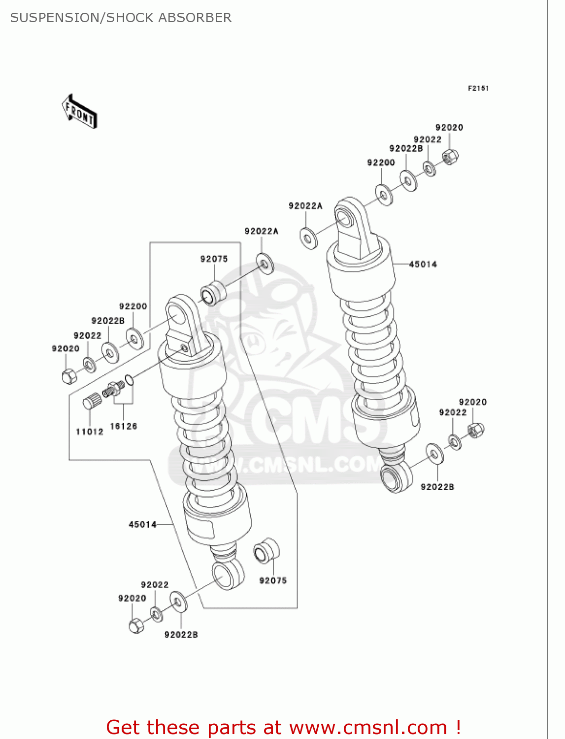 SUSPENSION/SHOCK ABSORBER VN750A19 VULCAN 750 2003 USA CALIFORNIA