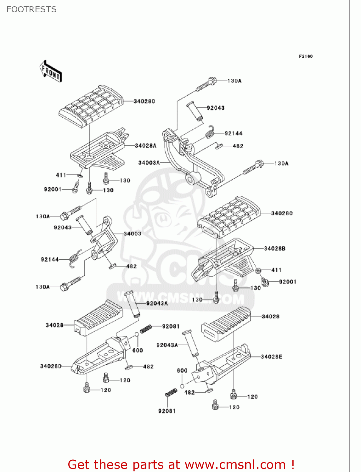 FOOTRESTS VN750A19 VULCAN 750 2003 USA CALIFORNIA