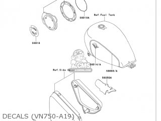 DECALS (VN750-A19) - VN750A19 VULCAN 750 2003 USA CALIFORNIA