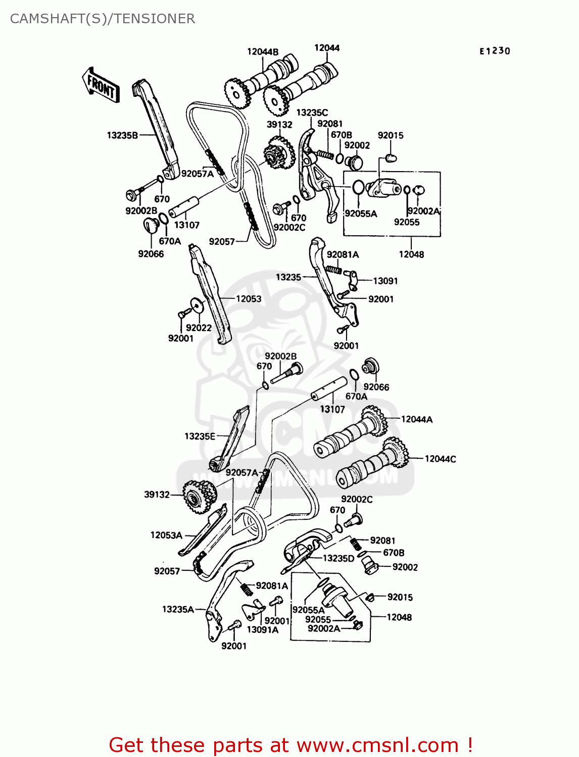 CAMSHAFT(S)/TENSIONER VN750A2 VN750 TWIN 1986 EUROPE FR UK FG IT NR SD ST