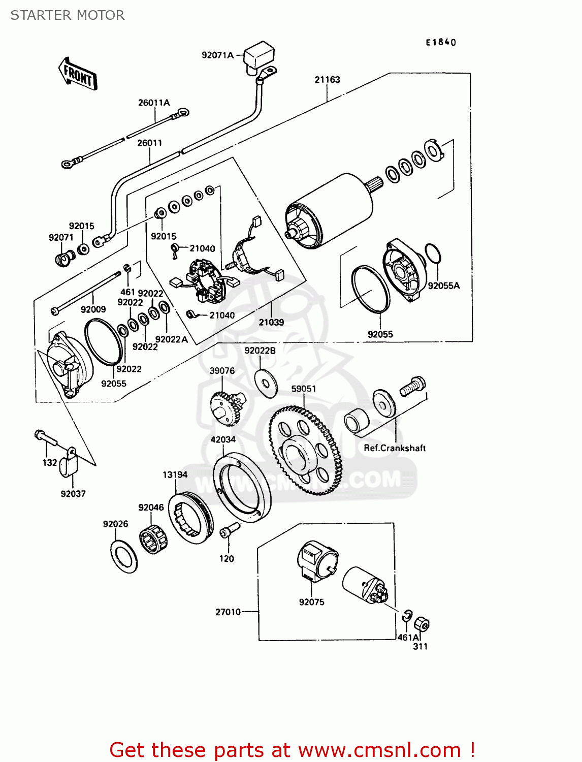 STARTER MOTOR VN750A2 VN750 TWIN 1986 EUROPE FR UK FG IT NR SD ST