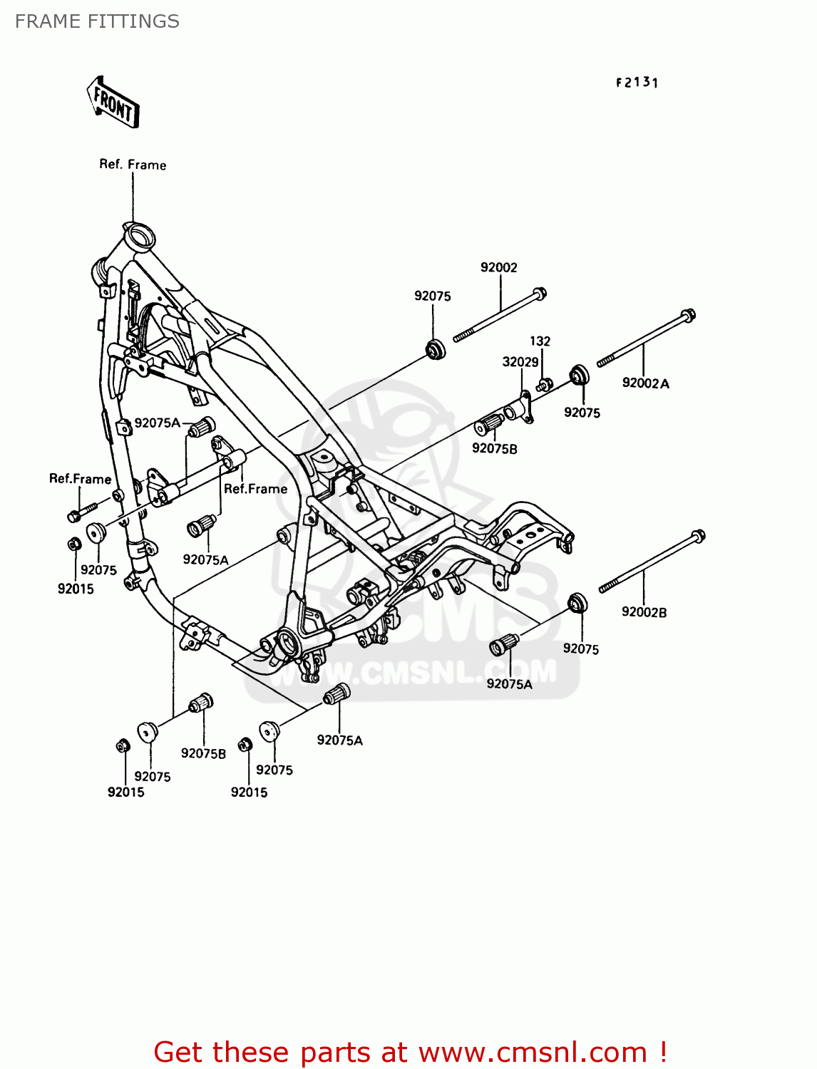 FRAME FITTINGS VN750A2 VN750 TWIN 1986 EUROPE FR UK FG IT NR SD ST