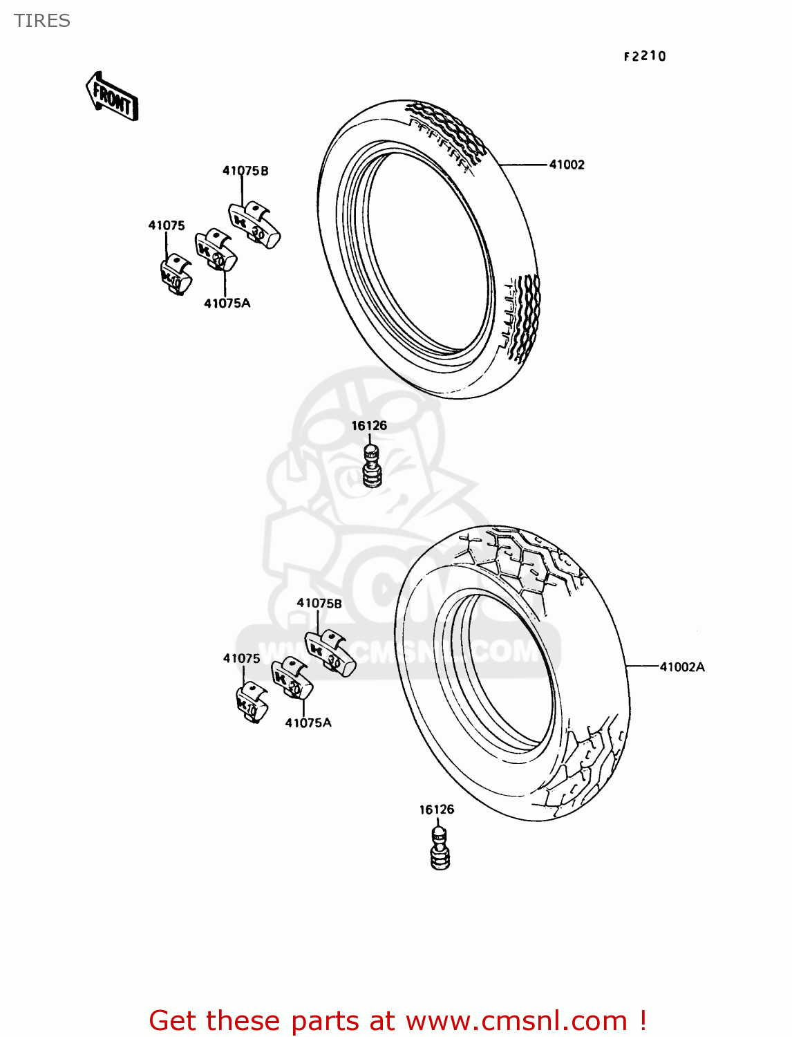 TIRES VN750A2 VN750 TWIN 1986 EUROPE FR UK FG IT NR SD ST