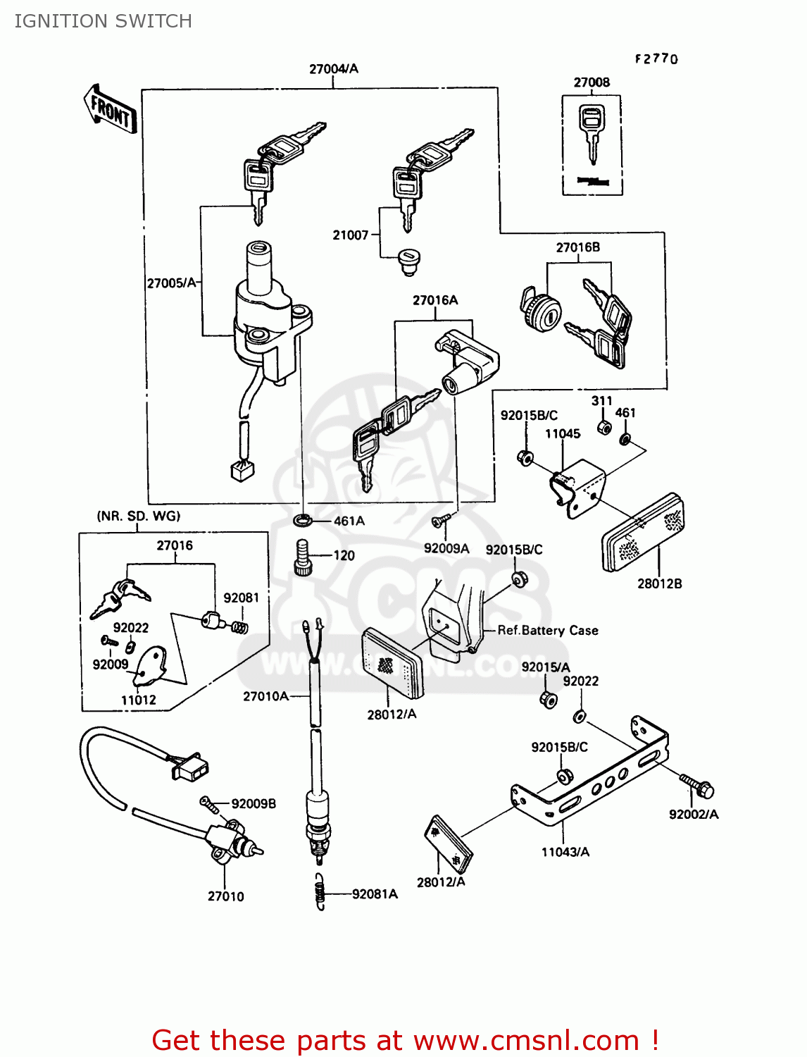 IGNITION SWITCH VN750A2 VN750 TWIN 1986 EUROPE FR UK FG IT NR SD ST