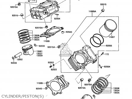 CYLINDER/PISTON(S) - VN750A2 VN750 TWIN 1986 EUROPE FR UK FG IT NR SD ST