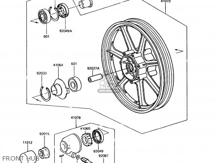 FRONT HUB - VN750A2 VN750 TWIN 1986 EUROPE FR UK FG IT NR SD ST