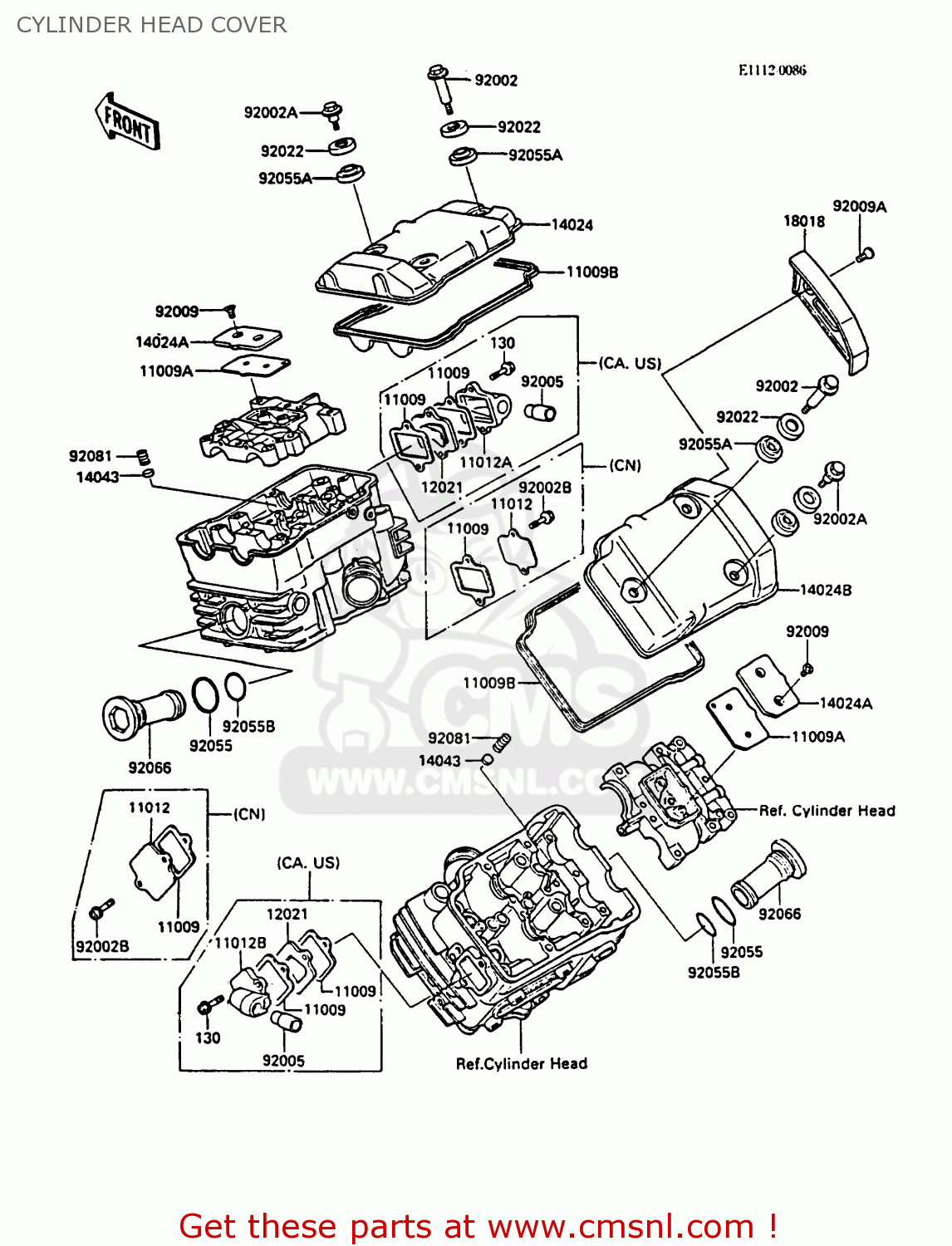 CYLINDER HEAD COVER VN750A2 VULCAN 750 1986 USA CALIFORNIA CANADA