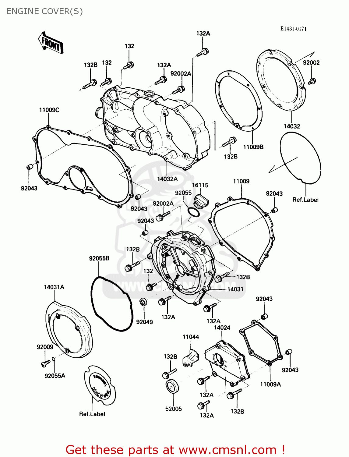 ENGINE COVER(S) VN750A2 VULCAN 750 1986 USA CALIFORNIA CANADA