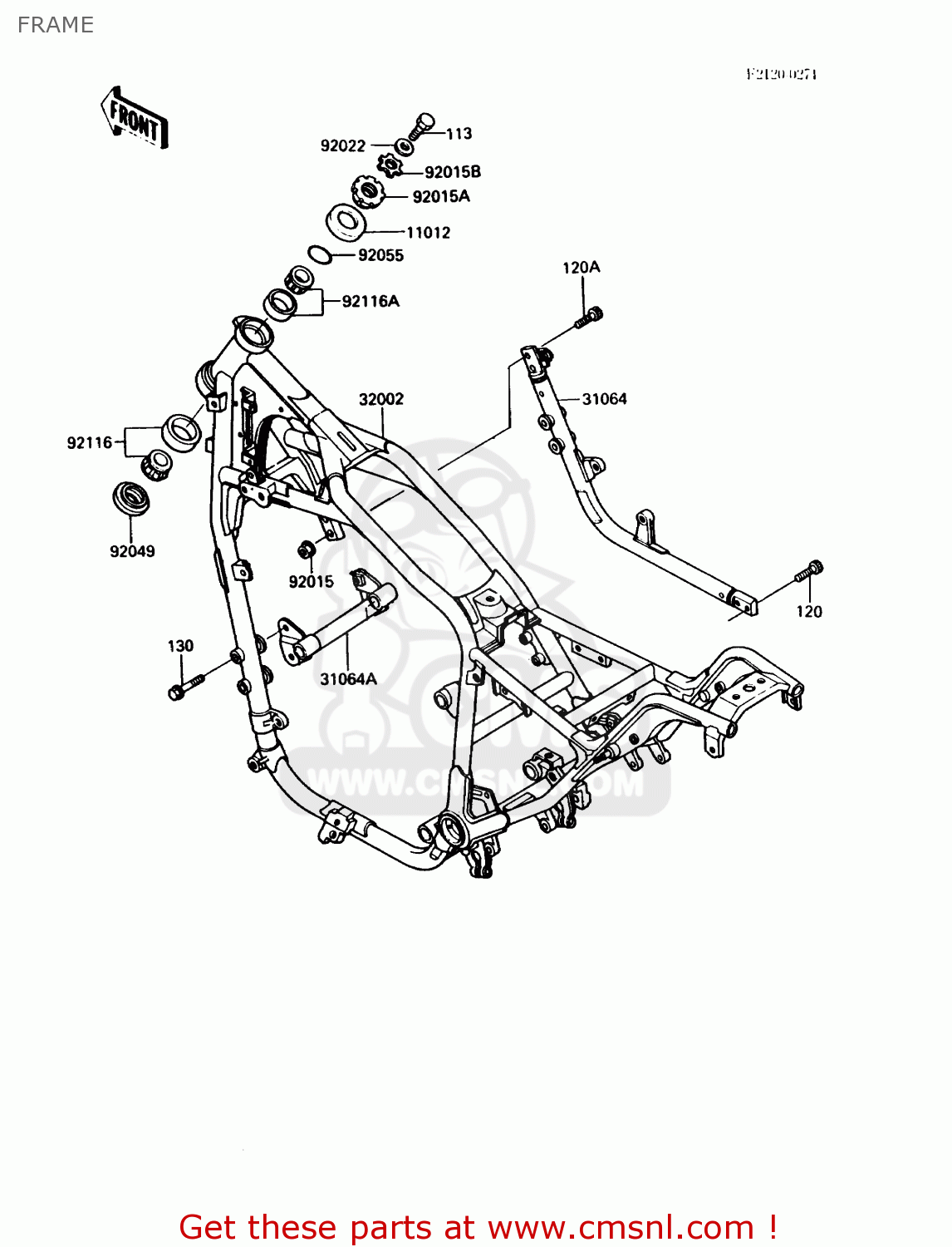 FRAME VN750A2 VULCAN 750 1986 USA CALIFORNIA CANADA