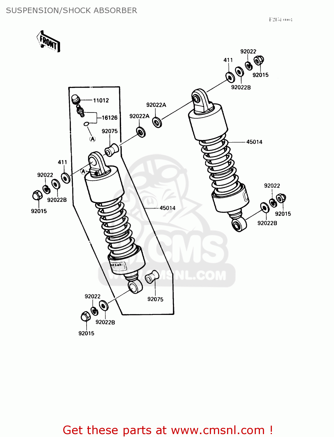 SUSPENSION/SHOCK ABSORBER VN750A2 VULCAN 750 1986 USA CALIFORNIA CANADA
