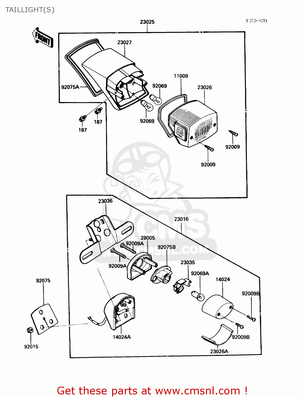 TAILLIGHT(S) VN750A2 VULCAN 750 1986 USA CALIFORNIA CANADA