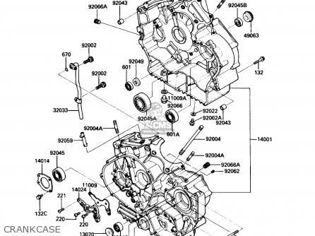 CRANKCASE - VN750A2 VULCAN 750 1986 USA CALIFORNIA CANADA