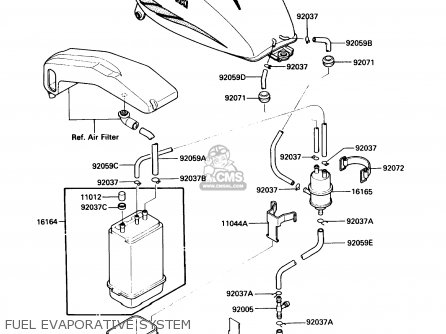 FUEL EVAPORATIVE SYSTEM - VN750A2 VULCAN 750 1986 USA CALIFORNIA CANADA