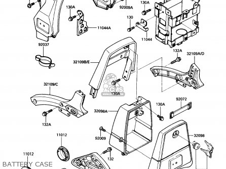 BATTERY CASE - VN750A2 VULCAN 750 1986 USA CALIFORNIA CANADA