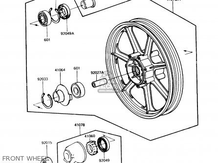 FRONT WHEEL - VN750A2 VULCAN 750 1986 USA CALIFORNIA CANADA