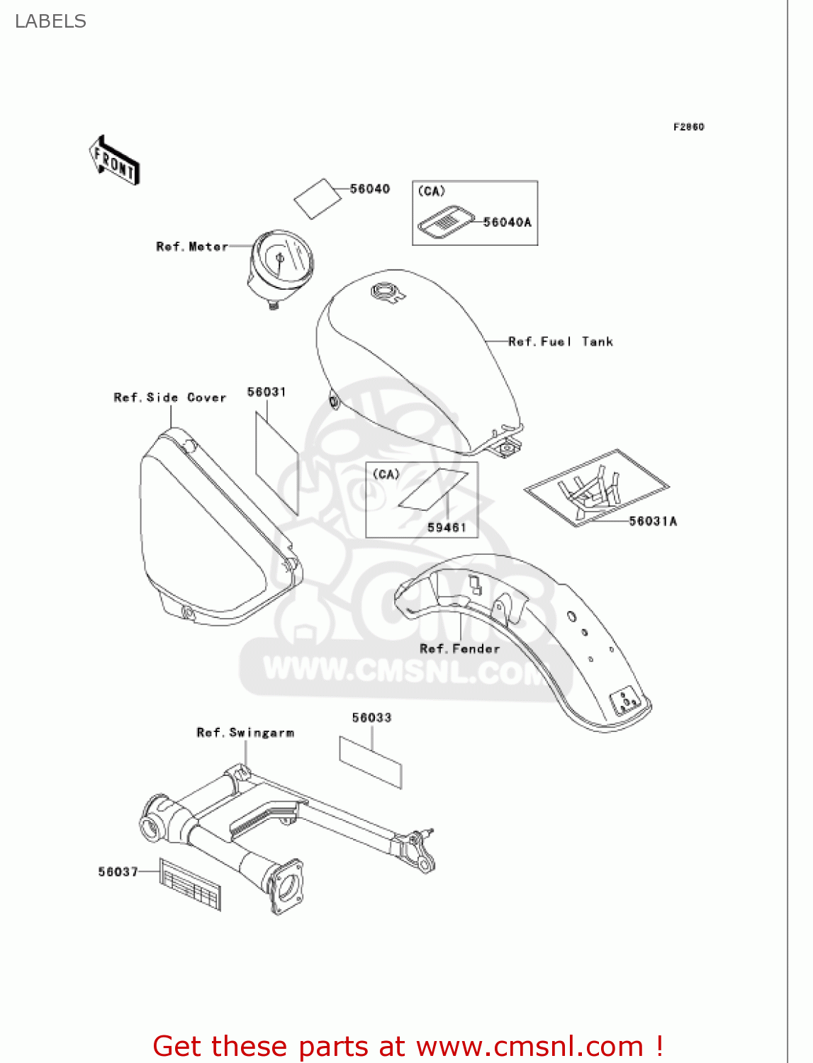 LABELS VN750A20 VULCAN 750 2004 USA CALIFORNIA