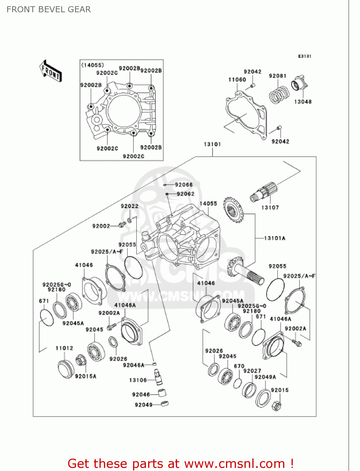FRONT BEVEL GEAR VN750A20 VULCAN 750 2004 USA CALIFORNIA