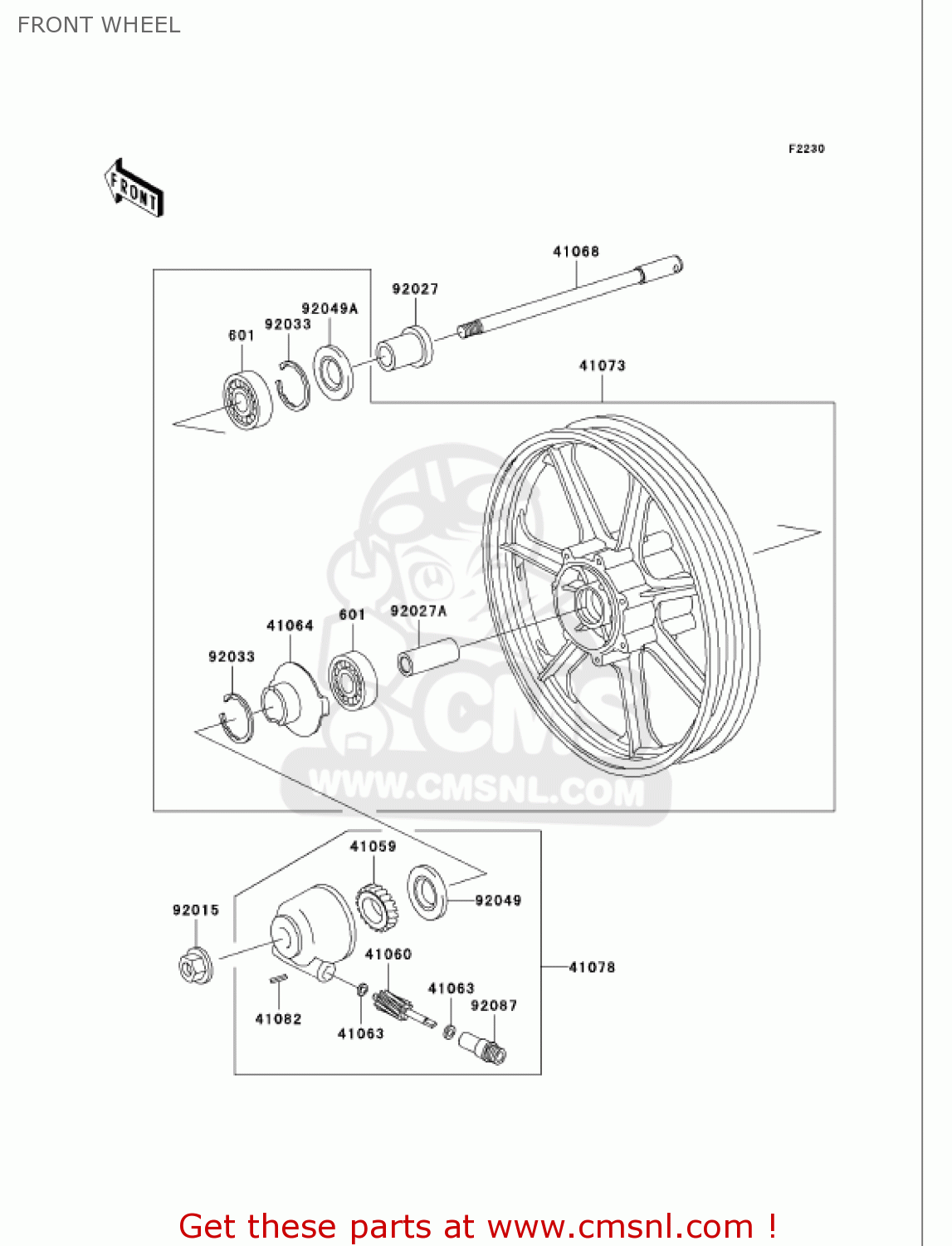FRONT WHEEL VN750A20 VULCAN 750 2004 USA CALIFORNIA