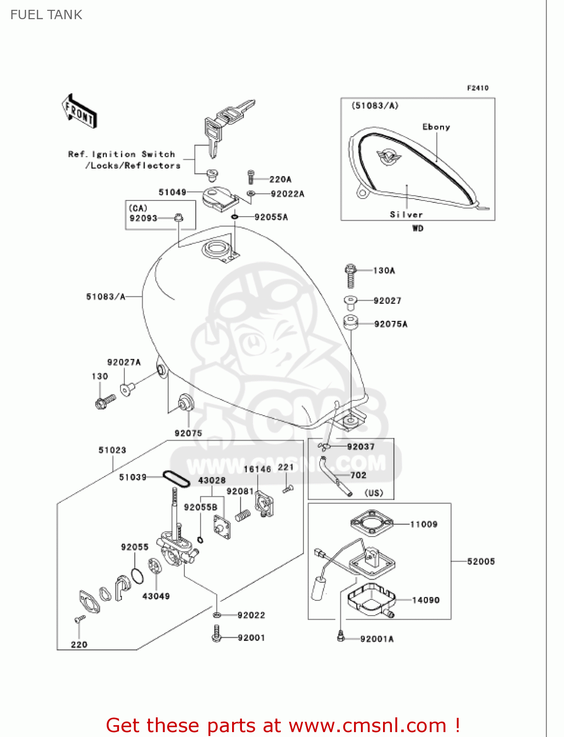 FUEL TANK VN750A20 VULCAN 750 2004 USA CALIFORNIA