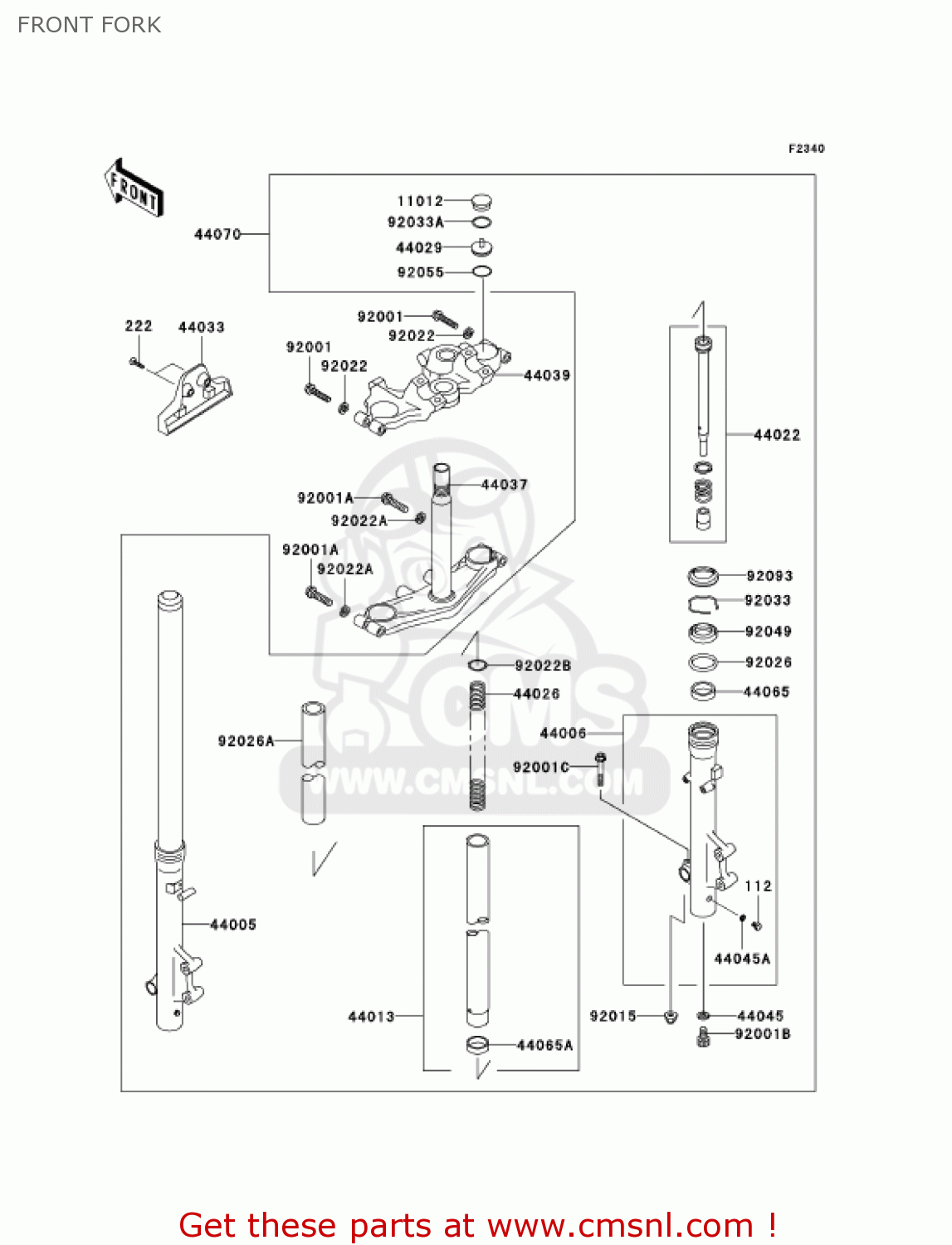 FRONT FORK VN750A20 VULCAN 750 2004 USA CALIFORNIA