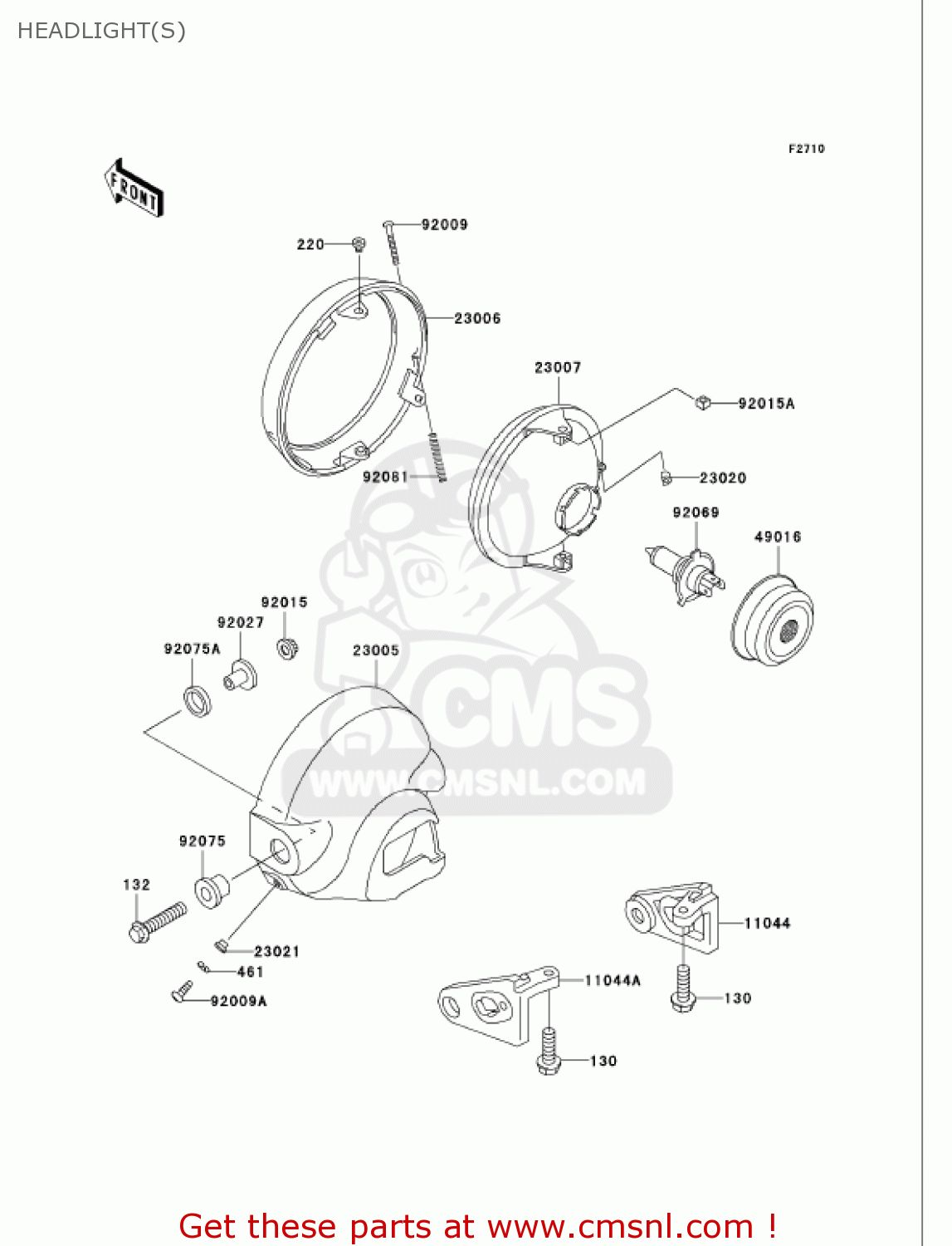 HEADLIGHT(S) VN750A20 VULCAN 750 2004 USA CALIFORNIA