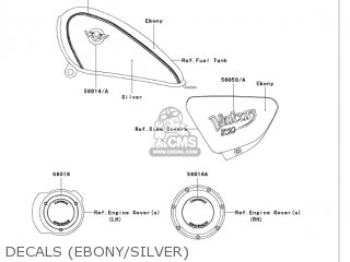 DECALS (EBONY/SILVER) - VN750A20 VULCAN 750 2004 USA CALIFORNIA