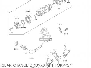GEAR CHANGE DRUM/SHIFT FORK(S) - VN750A20 VULCAN 750 2004 USA CALIFORNIA