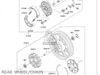REAR WHEEL/CHAIN - VN750A20 VULCAN 750 2004 USA CALIFORNIA