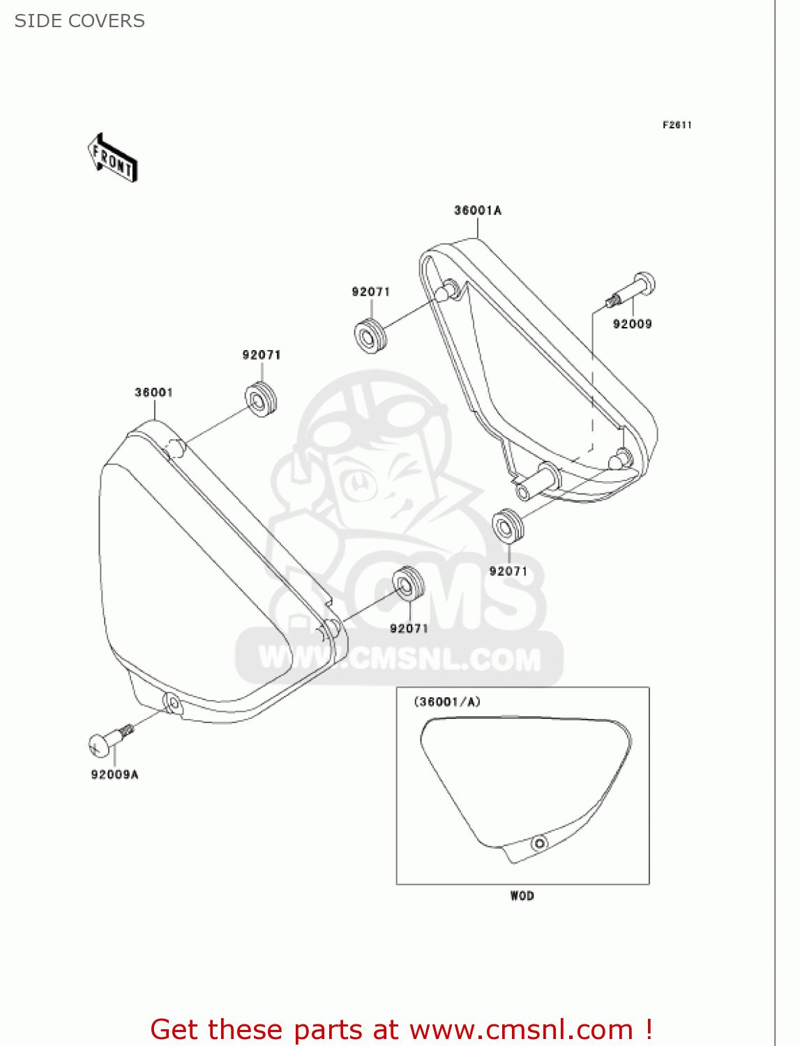 SIDE COVERS VN750A21 VULCAN 750 2005 USA CALIFORNIA