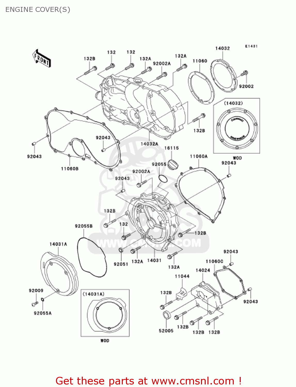 ENGINE COVER(S) VN750A21 VULCAN 750 2005 USA CALIFORNIA
