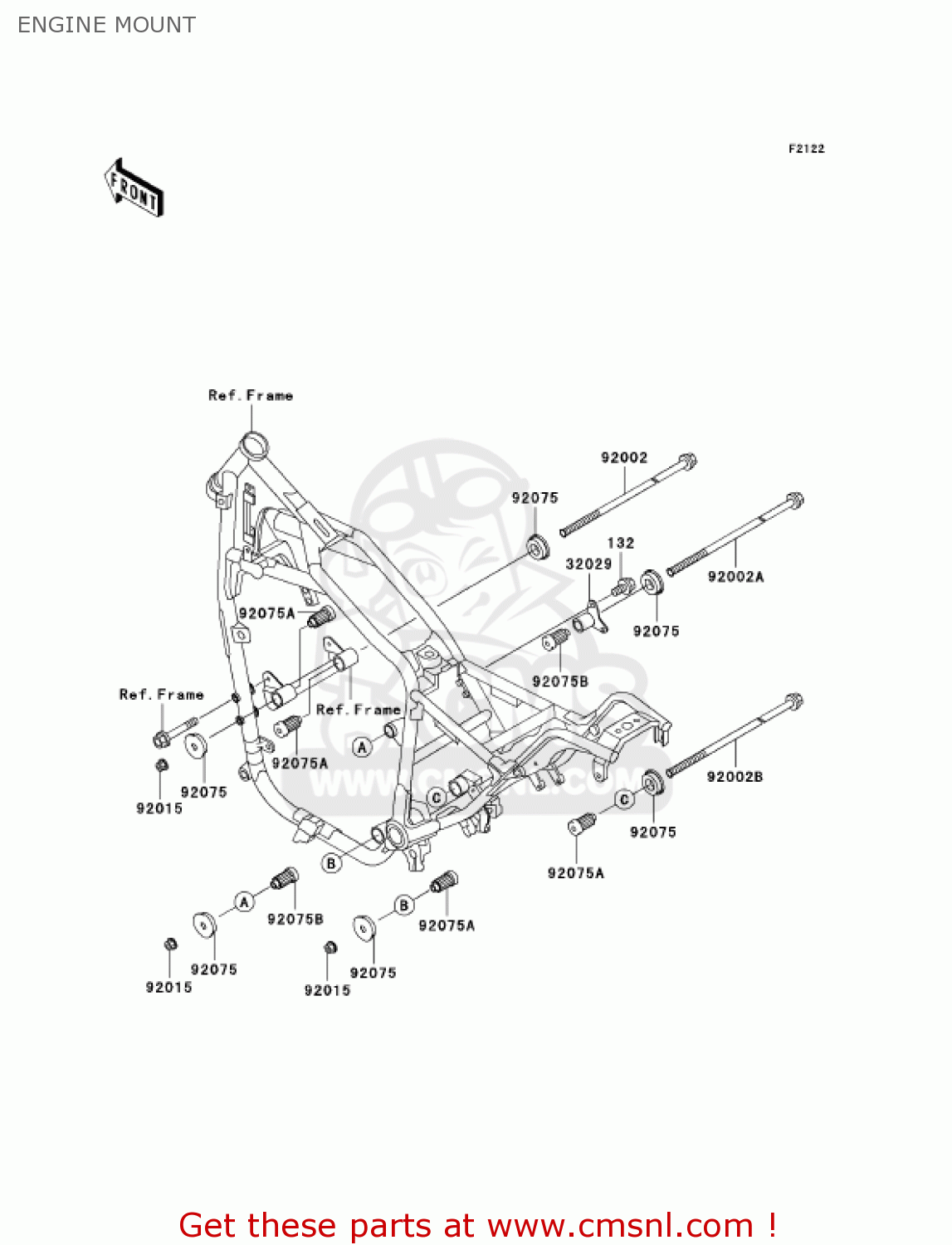 ENGINE MOUNT VN750A21 VULCAN 750 2005 USA CALIFORNIA