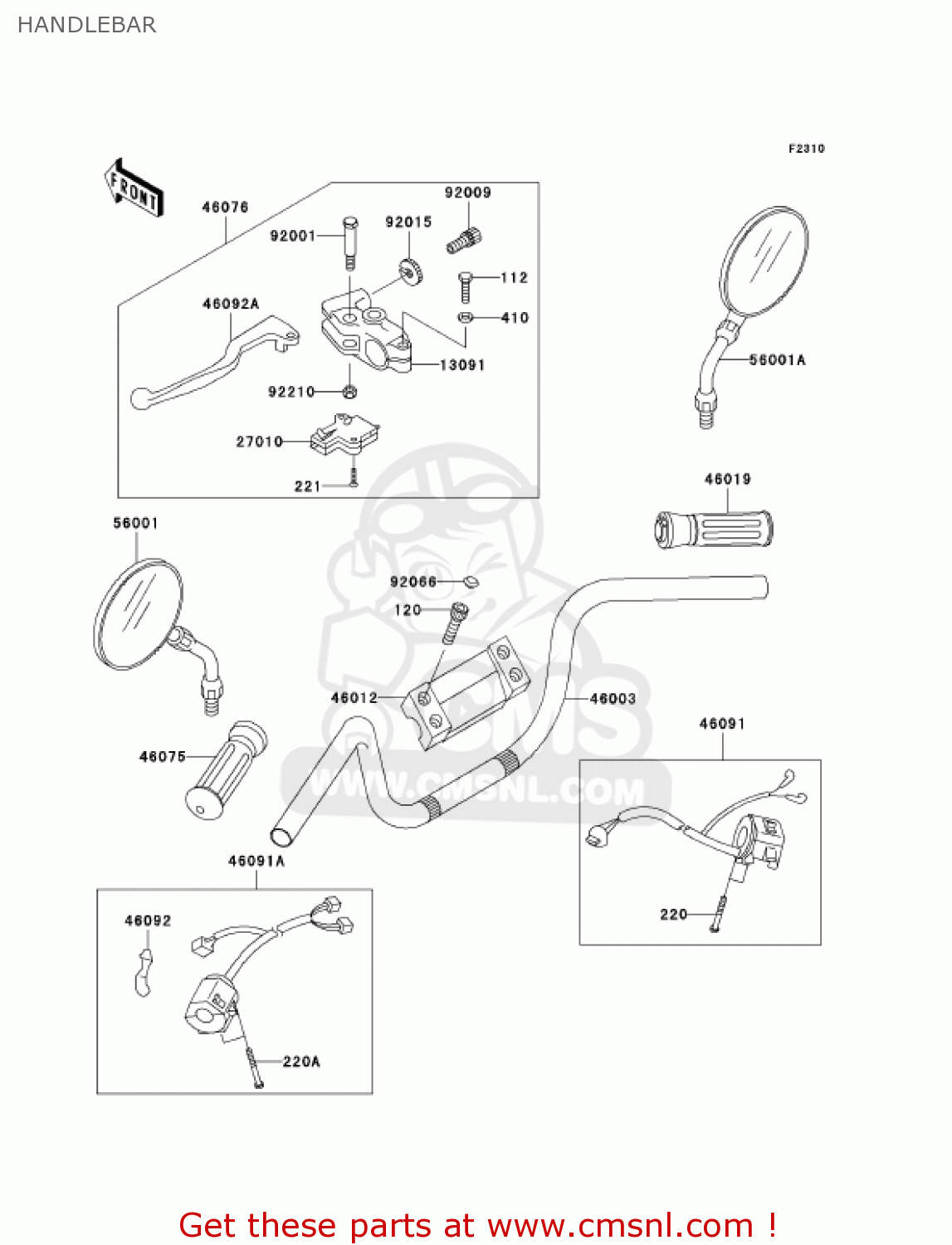 HANDLEBAR VN750A21 VULCAN 750 2005 USA CALIFORNIA