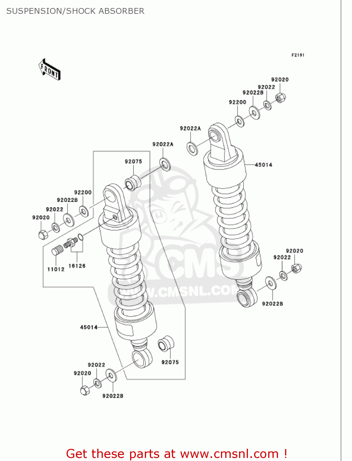 SUSPENSION/SHOCK ABSORBER VN750A21 VULCAN 750 2005 USA CALIFORNIA