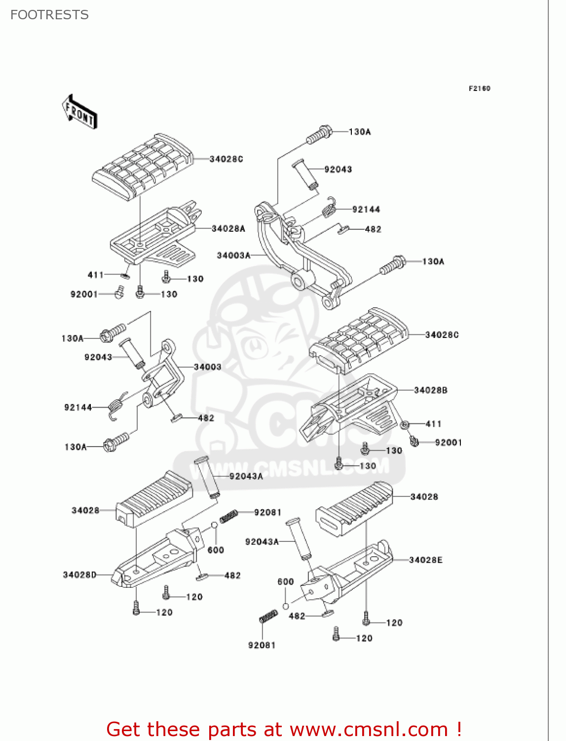 FOOTRESTS VN750A21 VULCAN 750 2005 USA CALIFORNIA