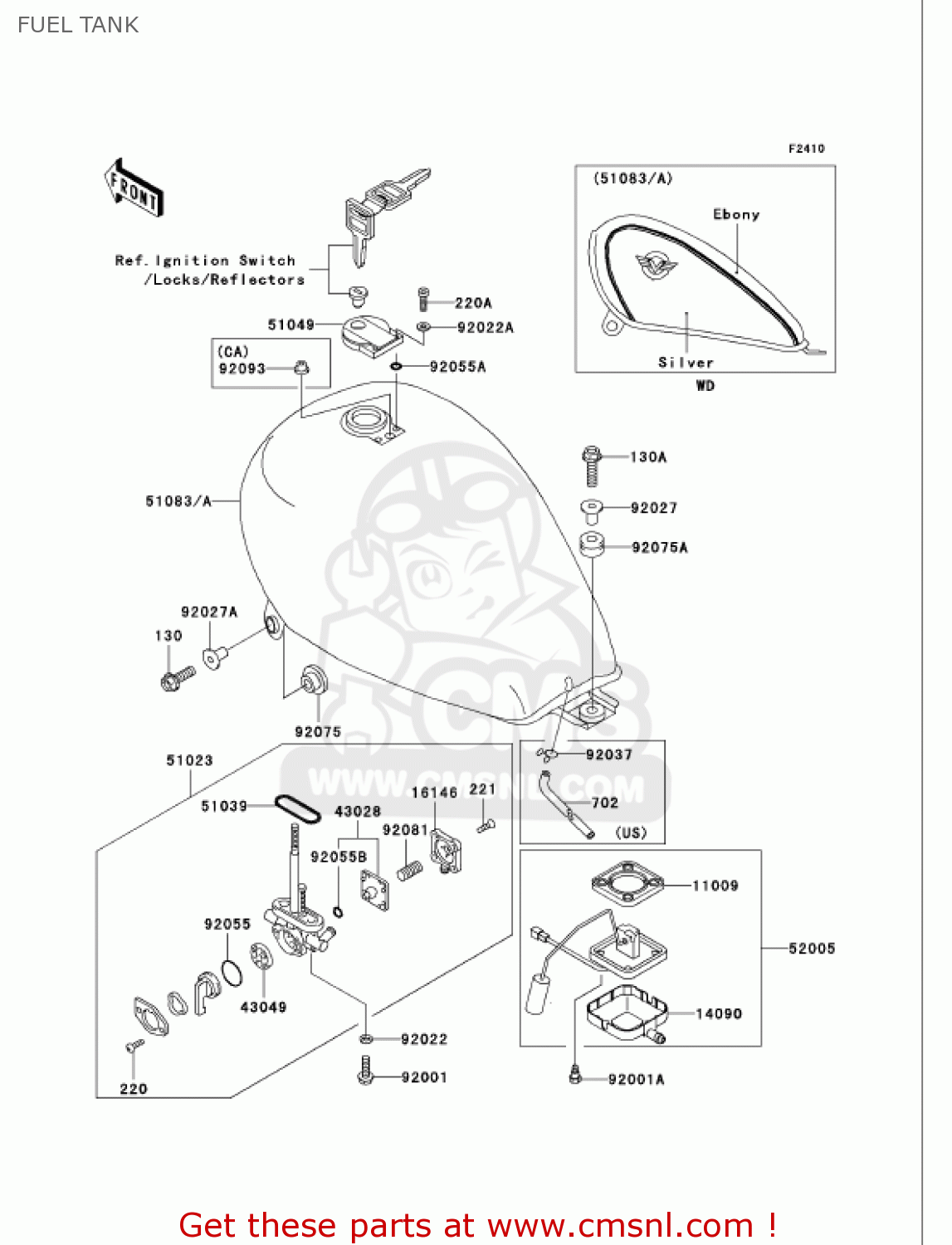 FUEL TANK VN750A21 VULCAN 750 2005 USA CALIFORNIA