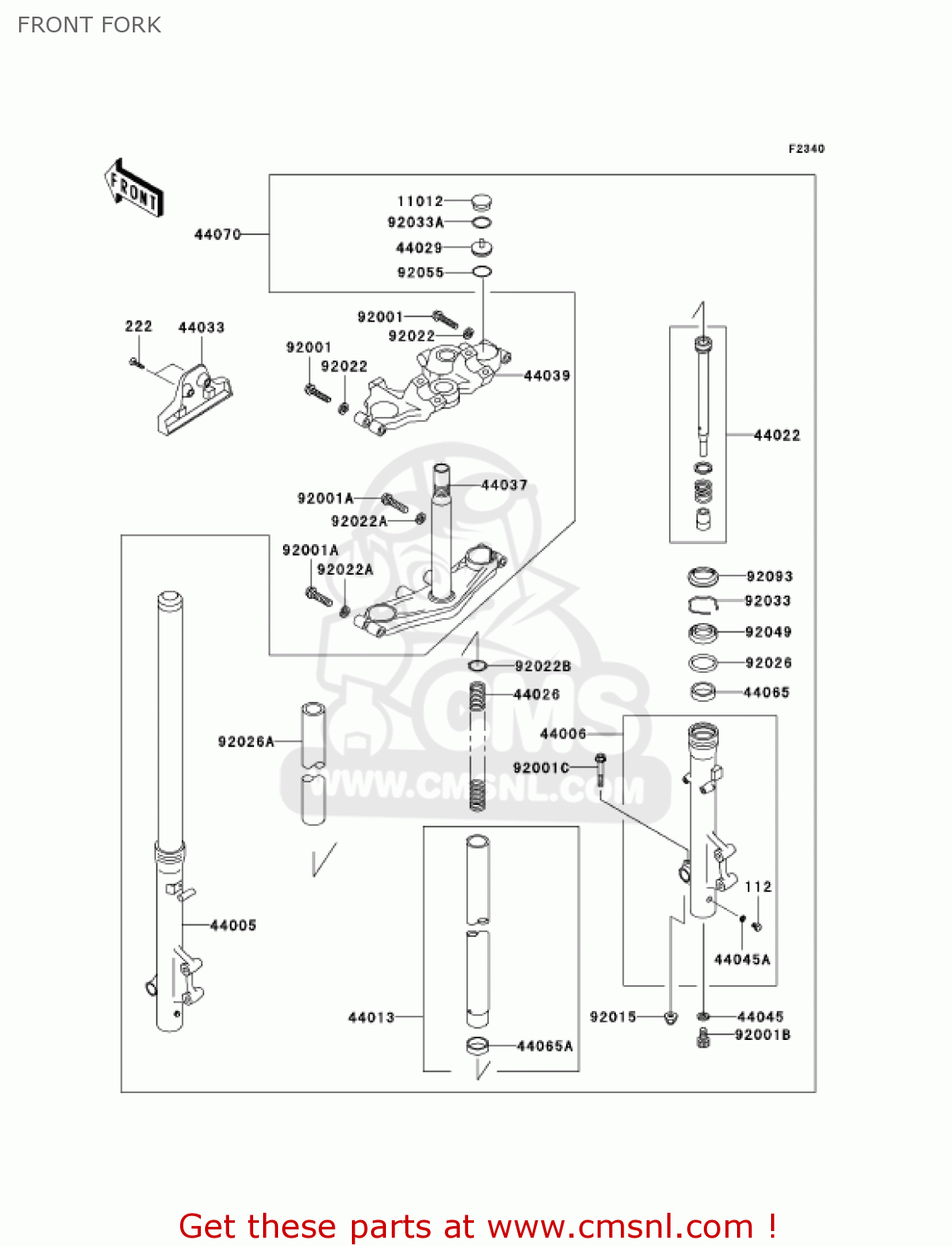 FRONT FORK VN750A21 VULCAN 750 2005 USA CALIFORNIA