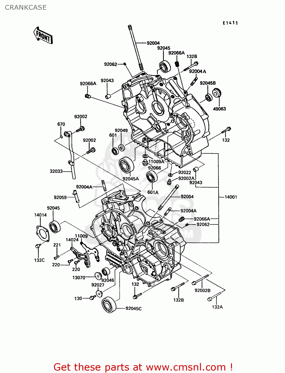 CRANKCASE VN750A3 VN750 TWIN 1987 EUROPE FR UK AR IT NR ST