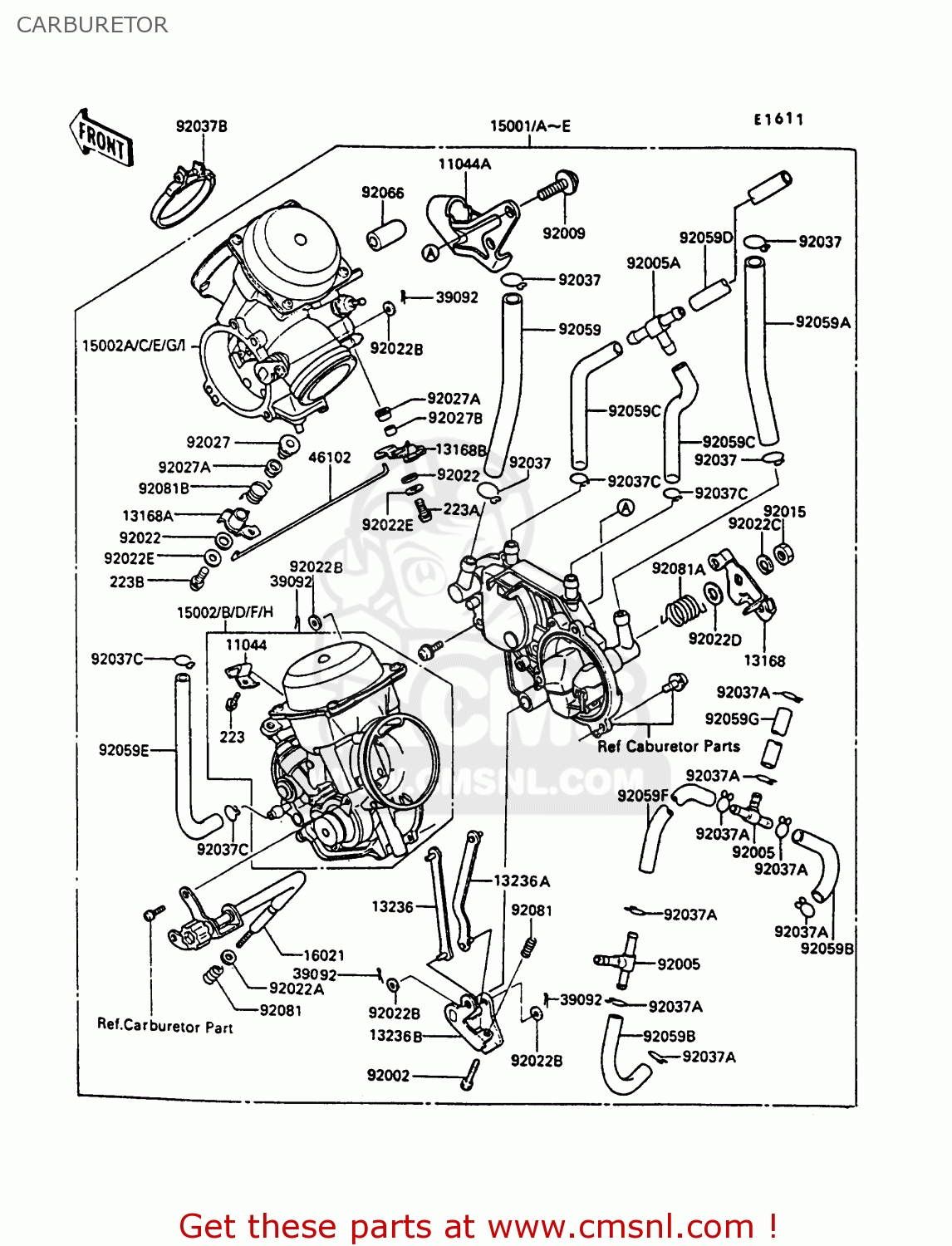 CARBURETOR VN750A3 VN750 TWIN 1987 EUROPE FR UK AR IT NR ST