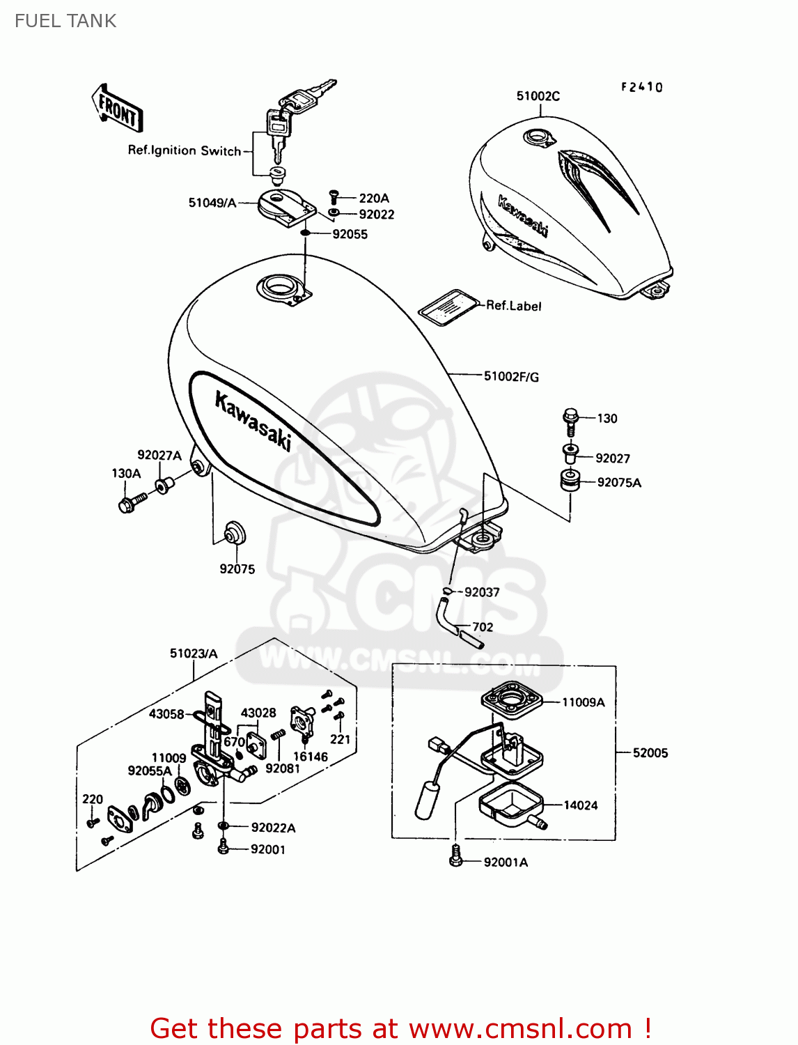 FUEL TANK VN750A3 VN750 TWIN 1987 EUROPE FR UK AR IT NR ST