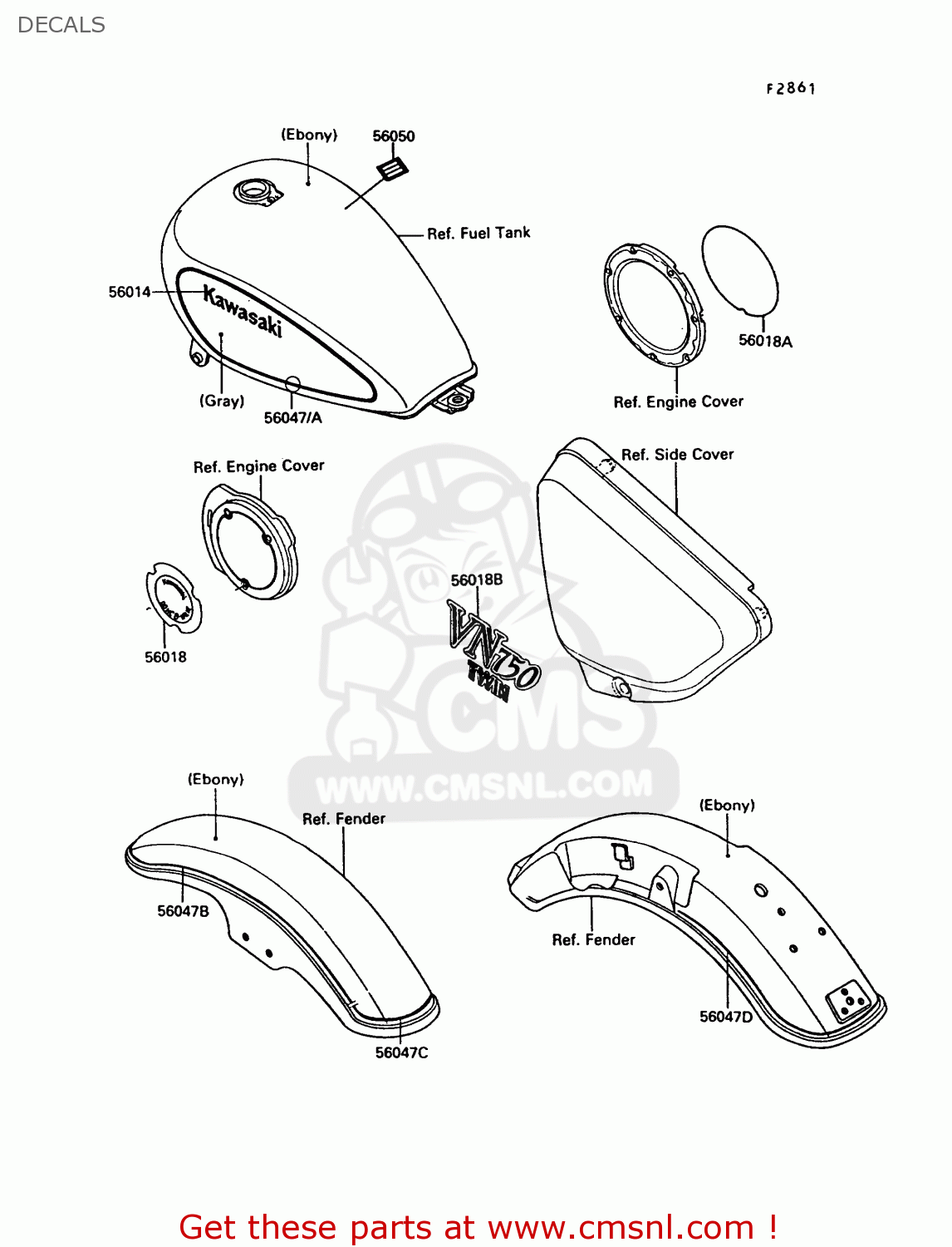 DECALS VN750A3 VN750 TWIN 1987 EUROPE FR UK AR IT NR ST