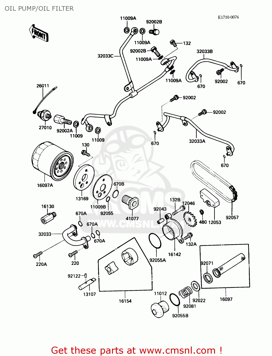 OIL PUMP/OIL FILTER VN750A3 VULCAN 750 1987 USA CALIFORNIA CANADA