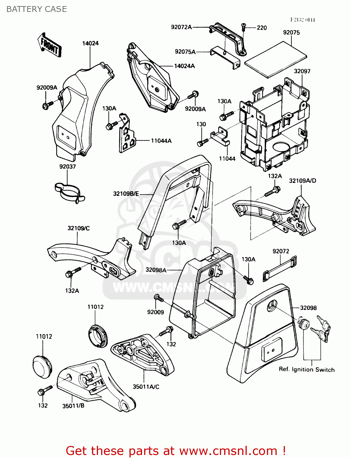 BATTERY CASE VN750A3 VULCAN 750 1987 USA CALIFORNIA CANADA