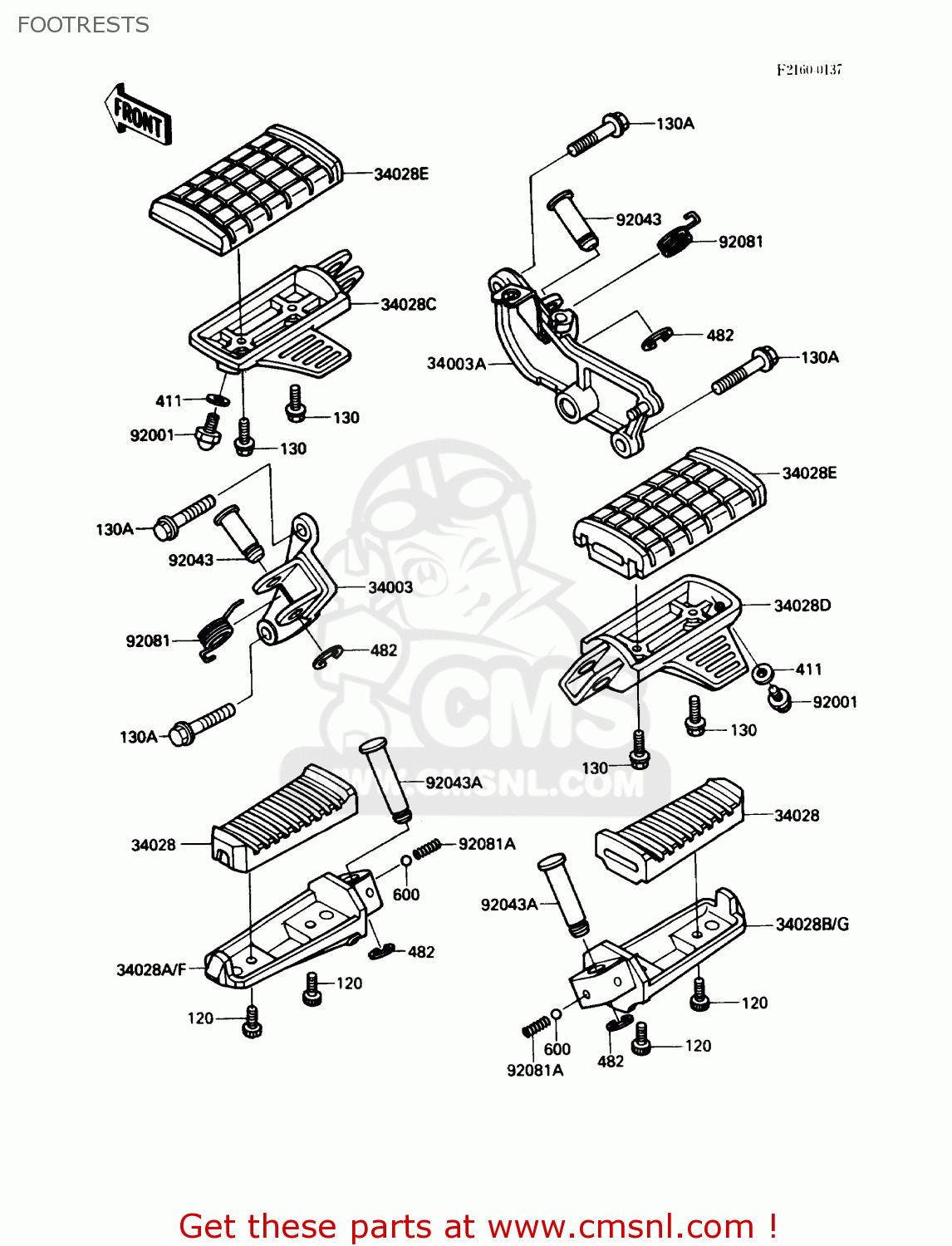 FOOTRESTS VN750A3 VULCAN 750 1987 USA CALIFORNIA CANADA