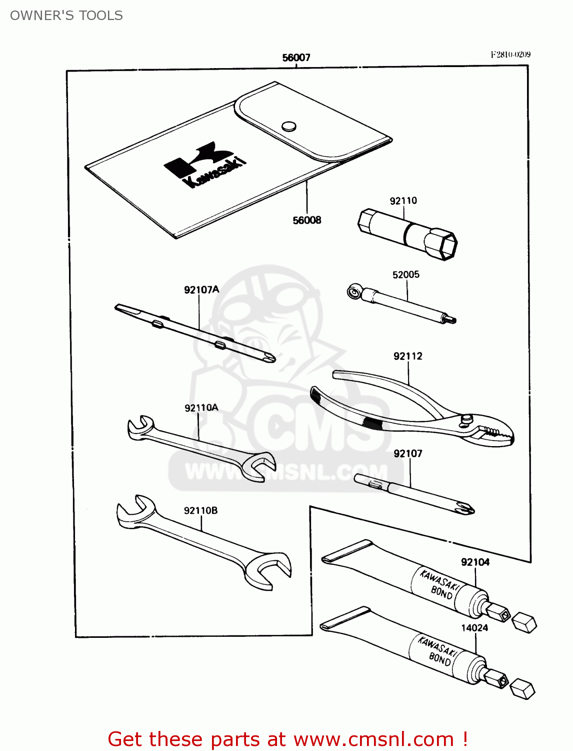 OWNER'S TOOLS VN750A3 VULCAN 750 1987 USA CALIFORNIA CANADA